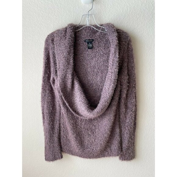 BCBG Purple Knit Long Sleeve Cowl Neck Pullover Sw - Picture 1 of 4